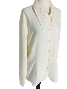 VINTAGE KAREN SCOTT Beaded Embroidered Blouse